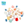 Various Precious Good Quality Stacking Building Puzzles Educational Toy Colorless Balancing Stone Blocks  Wooden Stacking Stones